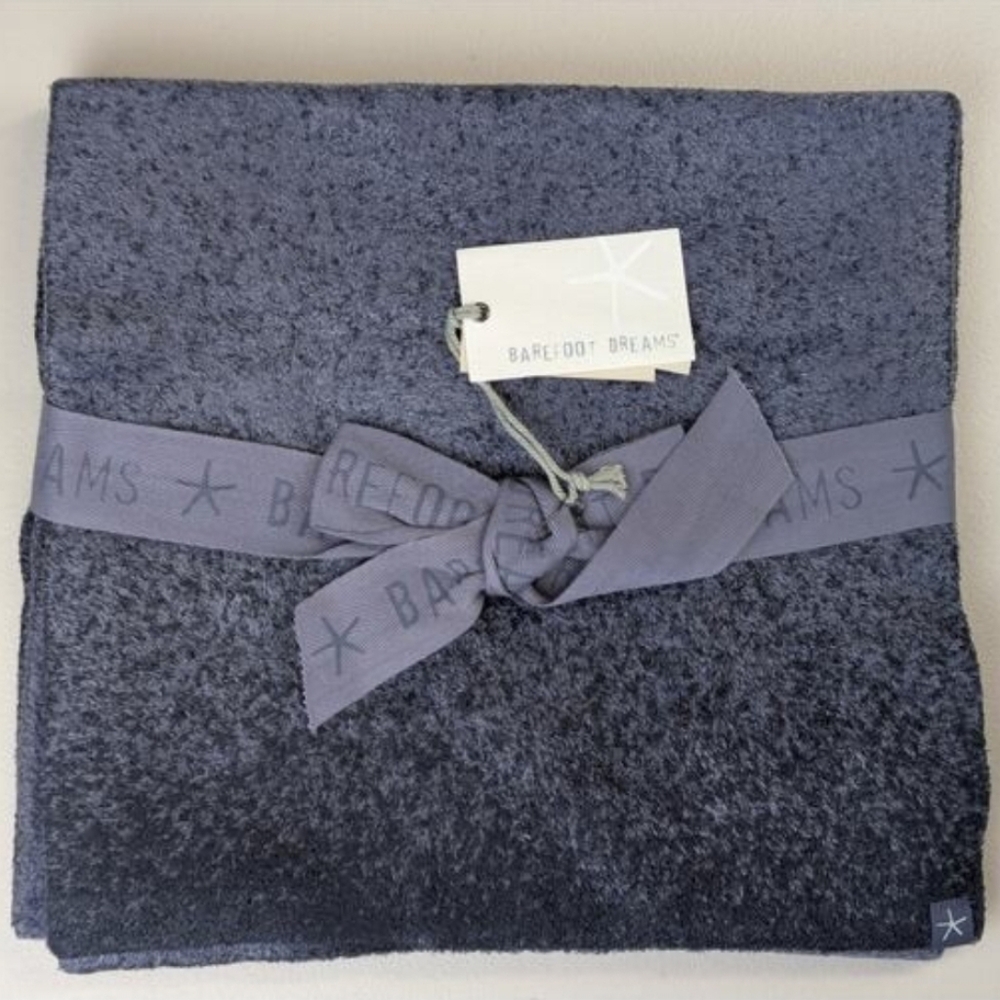 Barefoot Dreams CozyChic Lite Confetti Scarf Deep Sea Blue Indigo. NWT